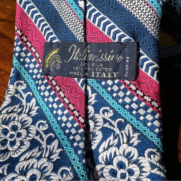 Vintage Italianissimo silk blend tie ⚫️ textured ⚫️ - Picture 4 of 4